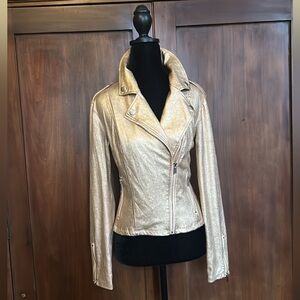 Y2K Gold Motorcycle Jacket S